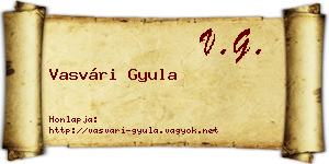 Vasvári Gyula névjegykártya